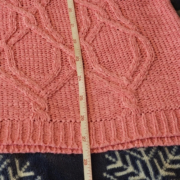 ZARA KNIT Women's Regular Cable Knit Ribbed Oversized Sweater Pink Size Medium - Picture 14 of 14